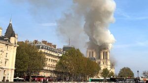 Spire atop Notre Dame cathedral in Paris collapses in fire